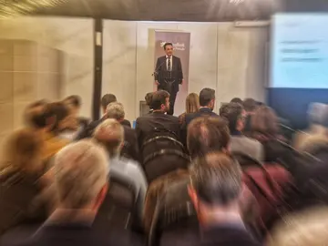 Juan Jes&uacute;s Lozano durante su intervenci&oacute;n en 'Perspectivas econ&oacute;micas y financieras para 2024' (1)
