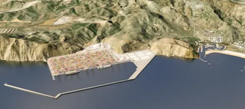 Reproducci&oacute;n artificial de c&oacute;mo quedar&iacute;a el puerto de El Gorguel.