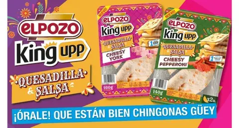 Imagen de las dos referencias de Quesadilla&Salsa, de El Pozo  King Upp.