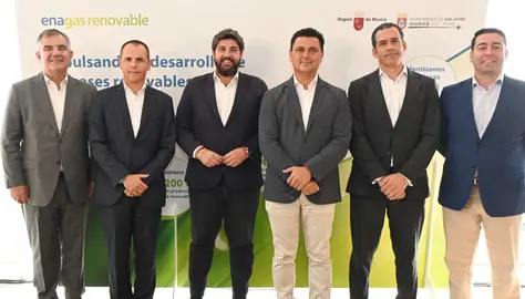 El presidente de Comunidad, Fernando L&oacute;pez Miras, en la jornada &lsquo;El biometano en la Regi&oacute;n de Murcia&rsquo;, organizada por Enag&aacute;s Renovable.