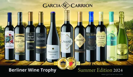 Cartel de las medallas de Garc&iacute;a Carri&oacute;n en el Berliner Wine Trophy - Summer Edition (BTW).