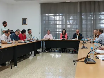 La consejera Sara Rubira en la reuni&oacute;n de la Mesa del Secano.