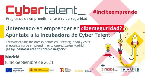 Cartel del programa de Cyber Talent. (Incibe e Immune Technology Institute)