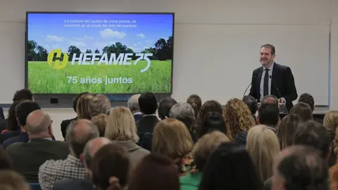 Enrique Ayuso, presidente de Hefame, durante la Asamblea General Extraordinaria de Socios. (Hefame)