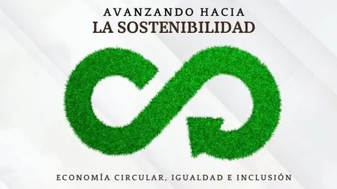 Cartel del foro &lsquo;Avanzando hacia la sostenibilidad&rsquo; de CaixaBank y &Eacute;lite Murcia. (CaixaBank)