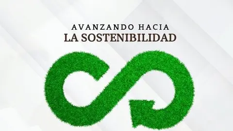 Cartel del foro &lsquo;Avanzando hacia la sostenibilidad&rsquo; de CaixaBank y &Eacute;lite Murcia. (CaixaBank)