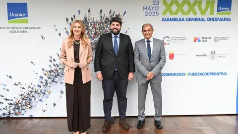 Imagen de L&oacute;pez Miras durante la clausura de la XXXVI Asamblea General Ordinaria de Ucomur. (CARM)