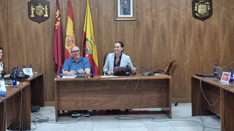 Imagen de la alcaldesa de Archena, Patricia Fern&aacute;ndez, presidiendo el pleno ordinario de mayo. (Ayuntamiento de Archena)
