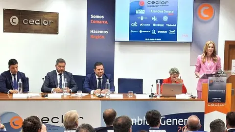 La consejera de Empresa, Marisa L&oacute;pez, clausura la Asamblea de Ceclor. (CARM)