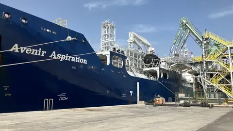 Suministro de bioGNL de Enag&aacute;s al barco Avenir Aspiration en el Puerto de Cartagena. (Enag&aacute;s)