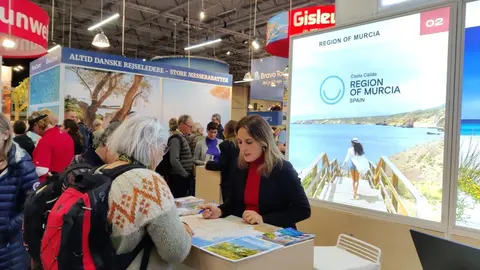 Imagen de una de las acciones de promoci&oacute;n llevadas a cabo por la consejer&iacute;a de Turismo durante la celebraci&oacute;n de FITUR. (CARM)