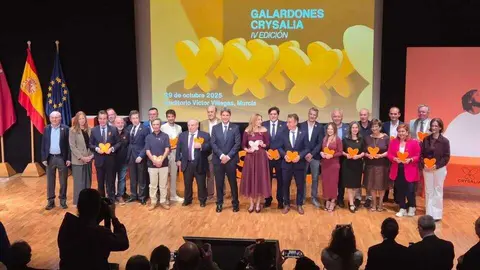 Imagen de familia con los premiados en la cuarta edici&oacute;n de los Galardones Crysalia 'Compromiso Social'. (Crysalia)