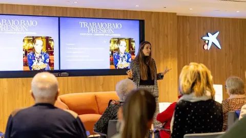 Ona Carbonell durante el encuentro. (CaixaBank)