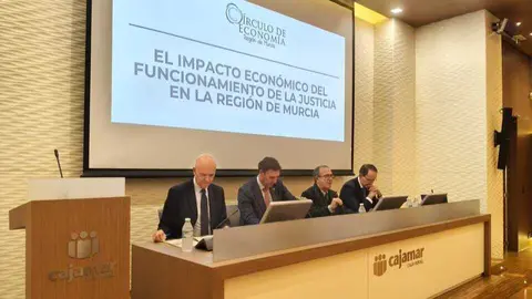 Imagen durante el desarrollo de la mesa redonda. (C&iacute;rculo de Econom&iacute;a)