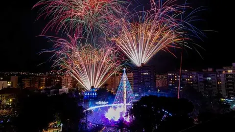 Foto de archivo del encendido navide&ntilde;o de la ciudad. (Ayuntamiento de Murcia)