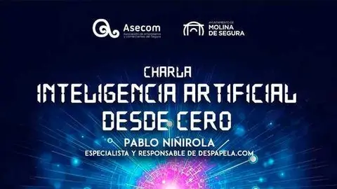 Cartel de la charla 'Inteligencia Artificial desde cero'. (Asecom)