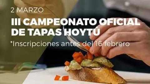 Parte del cartel del campeonato regional de tapas 2026. (HoyT&uacute;)