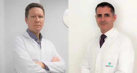 Jos&eacute; Ram&oacute;n Olalla, jefe del Servicio de Diagn&oacute;stico por la Imagen del Hospital Quir&oacute;nsalud Murcia, y&nbsp;Crist&oacute;bal Moreno, ur&oacute;logo del Hospital Quir&oacute;nsalud Murcia. (Quir&oacute;n)