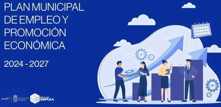 Cartel del Plan Municipal de Empleo y Promoci&oacute;n Econ&oacute;mica 2024-2027 del consistorio murciano. (Ayuntamiento de Murcia)