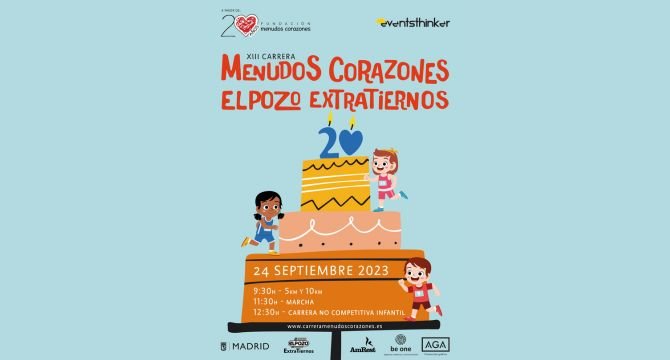 Imagen del cartel de la carrera solidaria Menudos Corazones ElPozo Extratiernos.