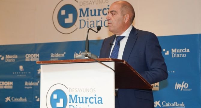 Lorenzo Amor, presidente de ATA, en su última visita a la Región, a los Desayunos de Murcia Diario. (Archivo) 