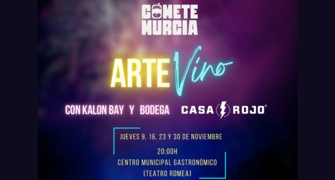 El Centro Municipal Gastronómico de Murcia acoge el evento ‘Cómete Murcia. Arte y Vino', que tendrá lugar todos los jueves de noviembre.
