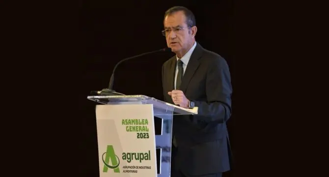 El presidente de Agrupal, Jos&eacute; Garc&iacute;a, durante su intervenci&oacute;n.
