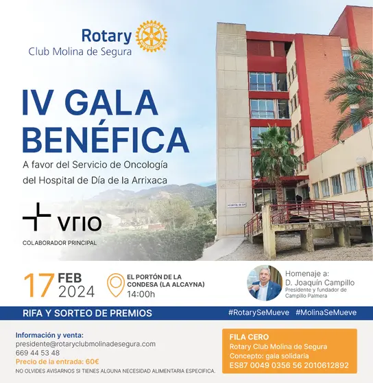 IV Gala Ben&eacute;fica a favor del Servicio de Oncolog&iacute;a del Hospital de D&iacute;a de la Arrixaca
