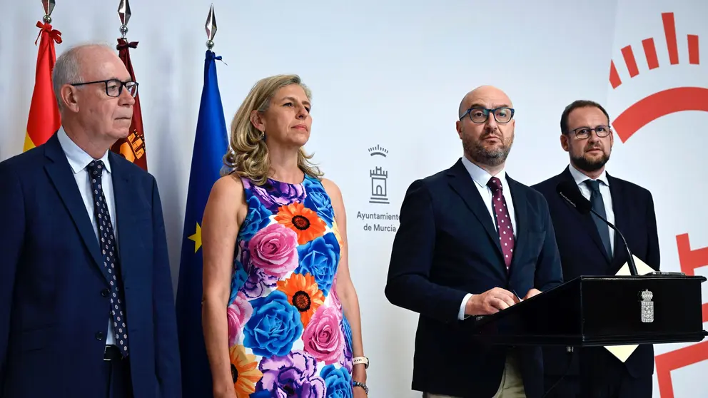 Rueda de prensa posterior al Pleno del ayuntamiento de Murcia.