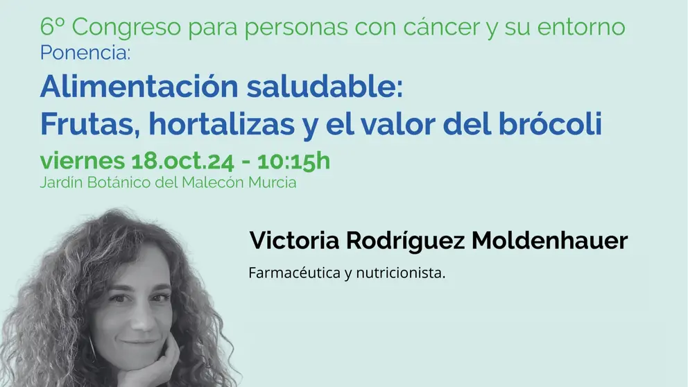 Cartel de evento de la AECC de Murcia donde intervendr&aacute; Proexport con la ponencia de Victoria Rodr&iacute;guez Moldenhauer.