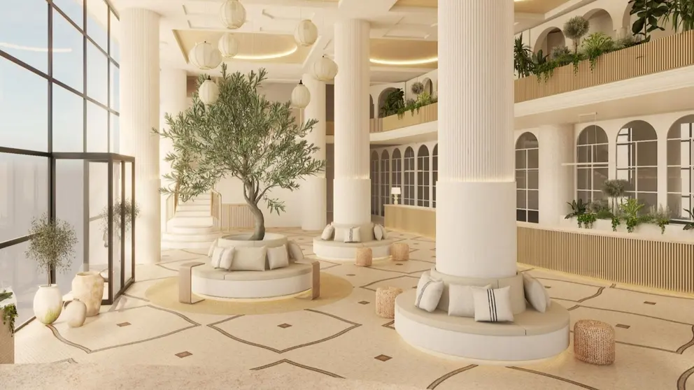 Imagen render de la recepci&oacute;n del alojamiento. (Magic Costa Blanca)