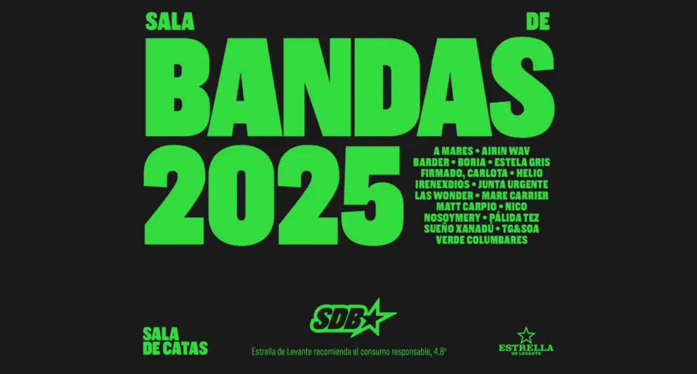 Cartel de &lsquo;Sala de Bandas&rsquo; de Estrella de Levante. (Estrella de Levante)