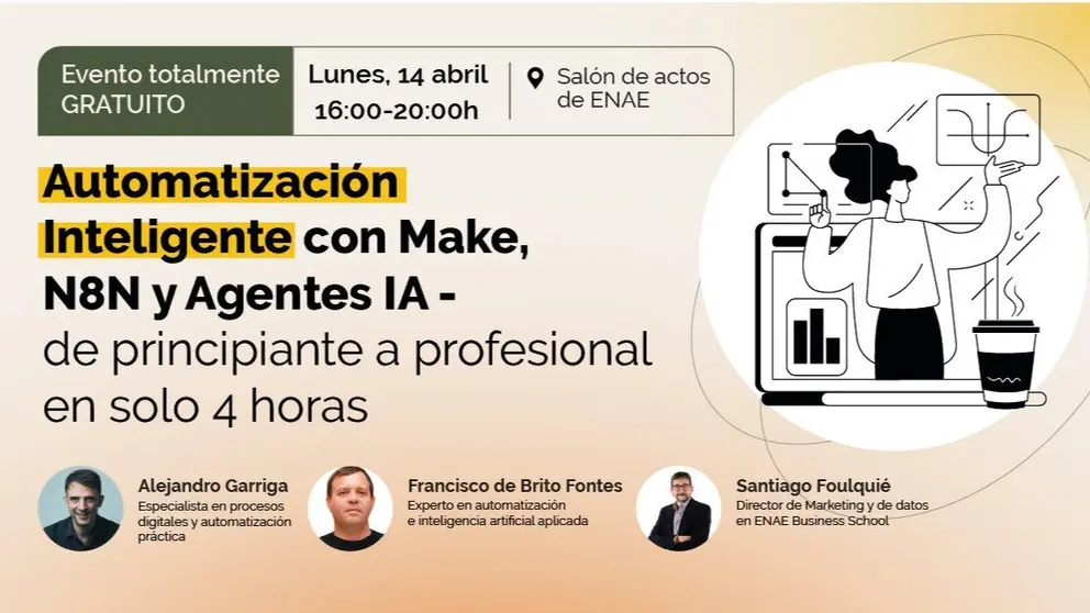 Cartel del curso sobre Automatizaci&oacute;n con IA de ENAE. (ENAE Business School)