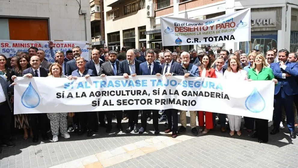 Un momento del acto en defensa del trasvase Tajo-Segura organizado por el Sindicato Central de Regantes. (CARM)