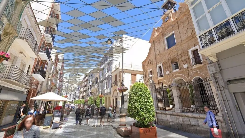 Imagen del proyecto 'Teselas' de sombra. (Ayuntamiento de Cartagena)