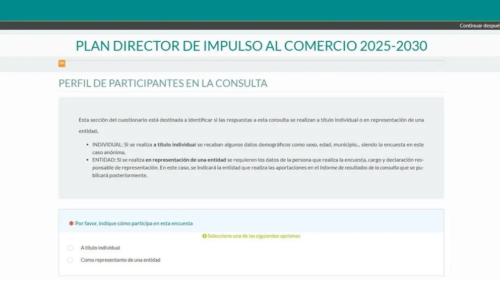 magen del apartado de consultas de la p&aacute;gina web del Plan Director de Impulso al Comercio 2025-2030. (CARM)