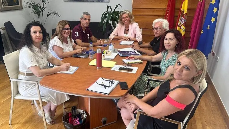 Imagen durante la reuni&oacute;n. (Ayuntamiento de Murcia)