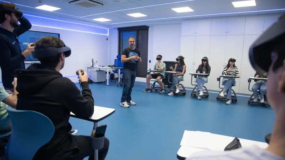 Clase de VR del Campus de la UCAM en Murcia. (UCAM)