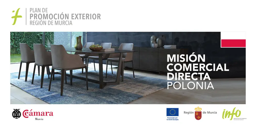 Cartel de la misi&oacute;n comercial a Polonia. (CARM)
