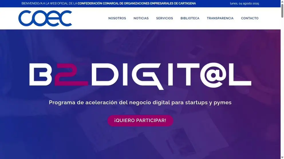 Imagen del portal del programa. (COEC)