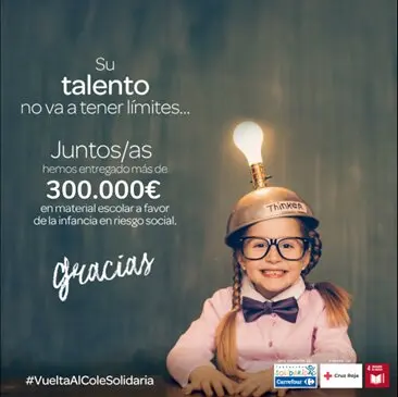 Cartel de la campa&ntilde;a &lsquo;Vuelta al Cole Solidaria&rsquo; de Carrefour a nivel nacional. (Carrefour)