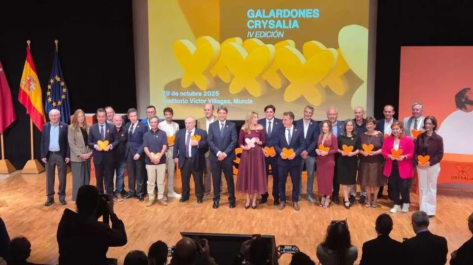 Imagen de familia con los premiados en la cuarta edici&oacute;n de los Galardones Crysalia 'Compromiso Social'. (Crysalia)