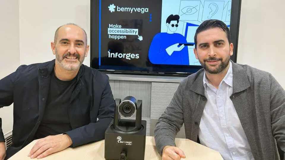 El fundador de BemyVega, Antonio S&aacute;nchez Kaise, y el director general de Inforges, Pablo Planes. (Agencia Weekend)