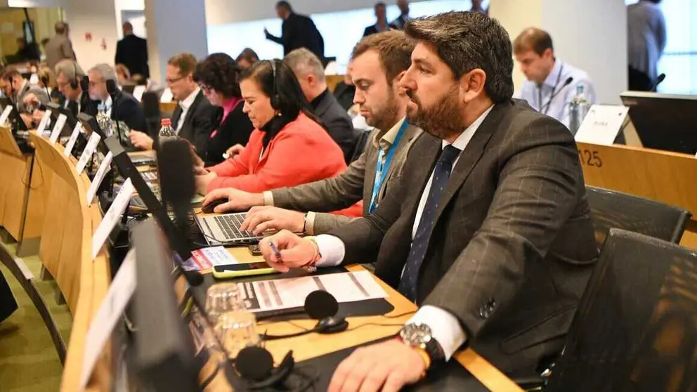 El presidente del Gobierno de la Regi&oacute;n de Murcia, Fernando L&oacute;pez Miras, particip&oacute; hoy en Bruselas en la reuni&oacute;n de la Comisi&oacute;n de Medio Ambiente, Cambio Clim&aacute;tico y Energ&iacute;a del Comit&eacute; de las Regiones. (CARM)