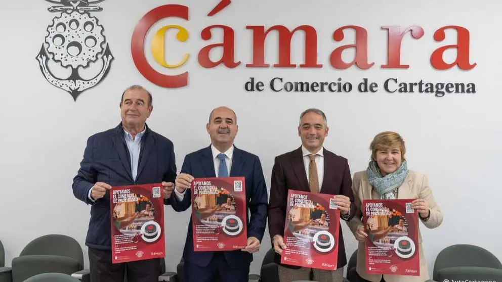 Presentaci&oacute;n de la campa&ntilde;a &lsquo;Compra Reloj&rsquo; de la C&aacute;mara de Comercio de Cartagena. (CARM)