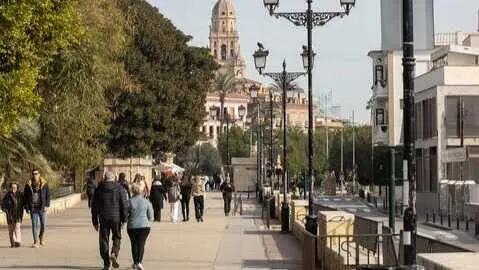 Paseo del Malec&oacute;n, en la ciudad de Murcia. (CARM)
