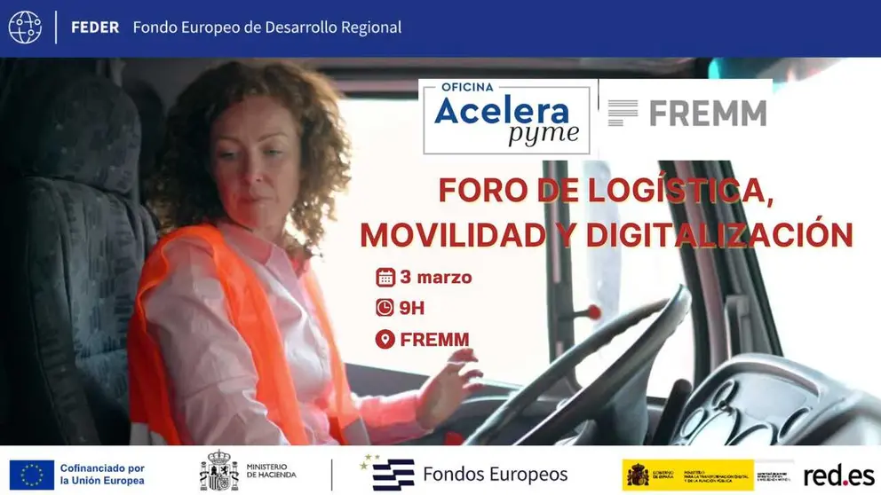 Cartel del foro de log&iacute;stica de la Oficina Acelera Pyme de FREMM. (FREMM)