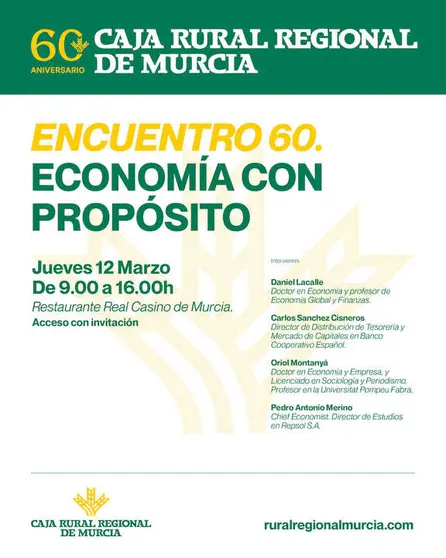 Cartel del 'Encuentro 60. Econom&iacute;a con prop&oacute;sito' de Caja Rural Regional. (Caja Rural Regional)