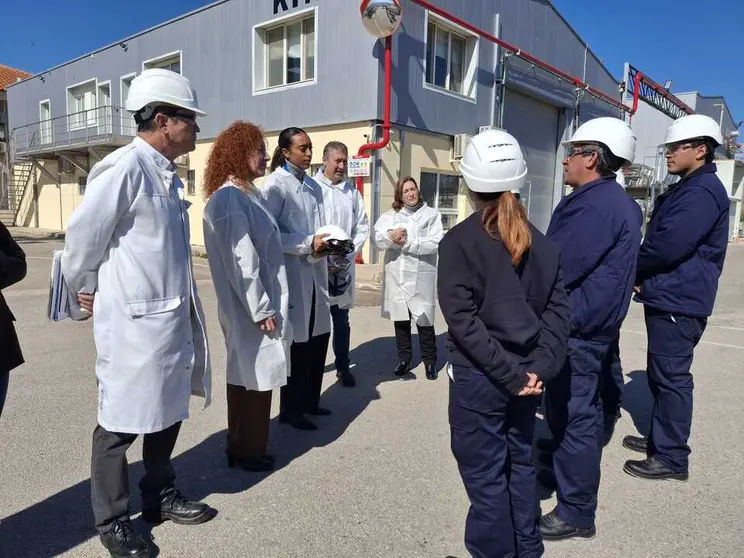 La directora general del SEF, Pilar Valero,&nbsp;durante su visita a los alumnos en pr&aacute;cticas. (CARM)