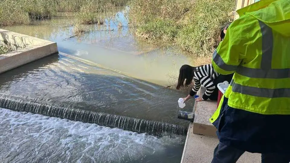 El pasado mes de noviembre se recogieron muestras en la rambla del Albuj&oacute;n. (CARM)